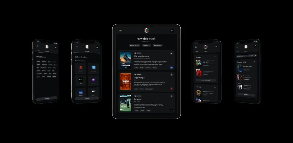 IAC streaming discovery screens across mobile and tablet